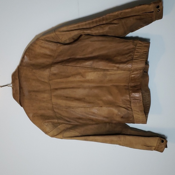 Vintage Y2K Leathers by Tibor, men's brown leather jacket with pockets s… - Picture 2 of 5